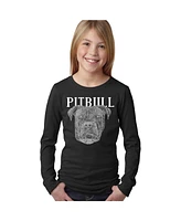 Girl's Word Art Long Sleeve - Pit-bull Face