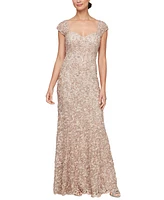 Alex Evenings Women's Sequined Soutache Mermaid Gown