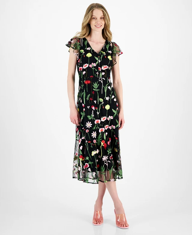 Sam Edelman Women's Fresh Cut Embroidery Cold-Shoulder Midi Dress at  CoolSprings Galleria in Franklin, TN