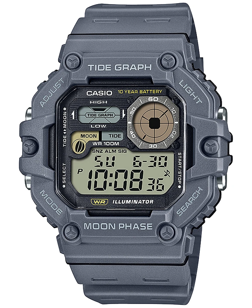 Casio Men's Digital Gray Resin Strap Watch 42mm, WS1700H-8AV