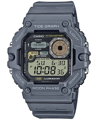 Casio Men's Digital Gray Resin Strap Watch 42mm, WS1700H-8AV