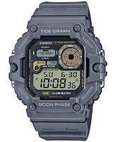 Casio Men's Digital Gray Resin Strap Watch 42mm, WS1700H-8AV