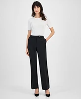 Anne Klein Women's Mid-Rise Wide-Leg Pants