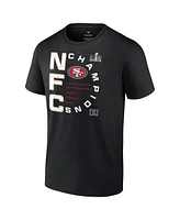 Men's Fanatics Black San Francisco 49ers 2023 Nfc Champions Right Side Draw T-shirt