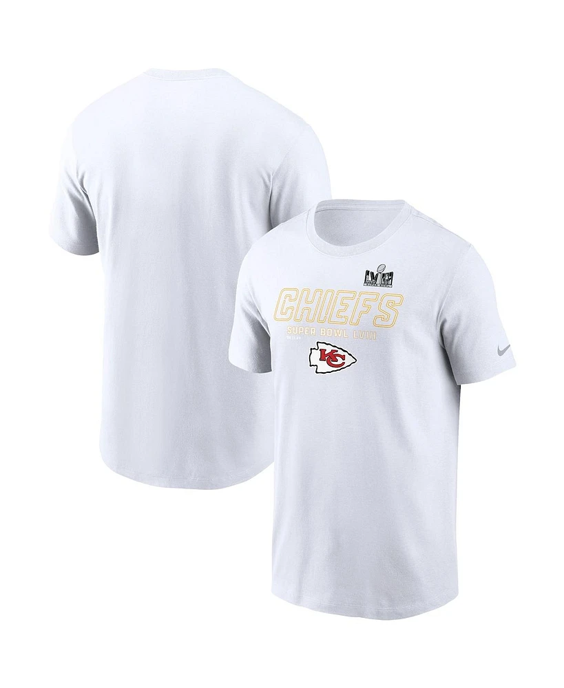 Men's Nike White Kansas City Chiefs Super Bowl Lviii Iconic T-shirt