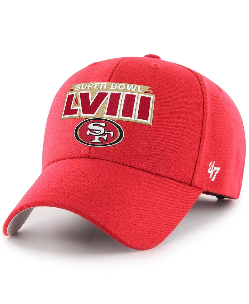 Men's '47 Brand Scarlet San Francisco 49ers Super Bowl Lviii Mvp Adjustable Hat