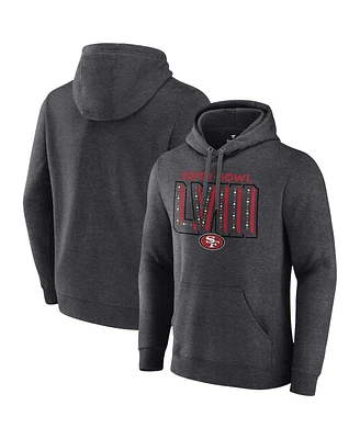 Men's Fanatics Heather Charcoal San Francisco 49ers Super Bowl Lviii Local Pullover Hoodie