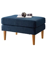 Convenience Concepts 27" Faux Linen Marlow Mid Century Ottoman