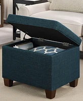 Convenience Concepts 21.75" Faux Linen Madison Storage Ottoman