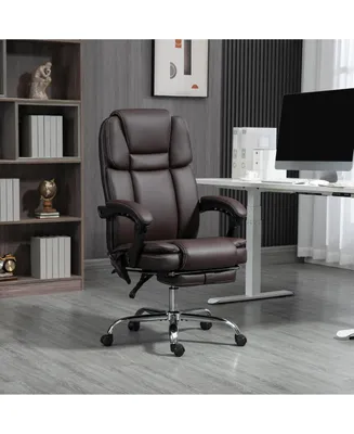 Vinsetto Vibration Massage Office Chair with Heat, Pu Leather, Brown