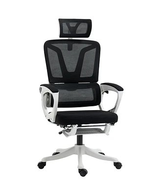 Vinsetto Home Office Chair with Adjustable Headrest, Lumbar Support, Black