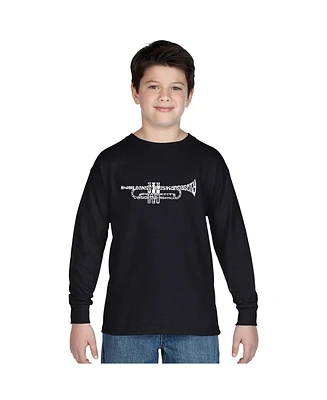 Boy's Word Art Long Sleeve - Trumpet Tshirt