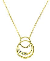 Lab-Grown Blue Sapphire (1/3 ct. t.w.) & Lab-Grown White Sapphire (1/2 ct. t.w.) Interlocking Circles 18" Pendant Necklace in 14k Gold-Plated Sterling