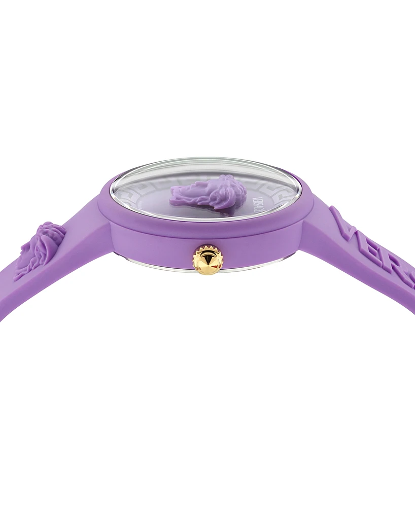 Versace Women's Swiss Purple Silicone Strap Watch 38mm