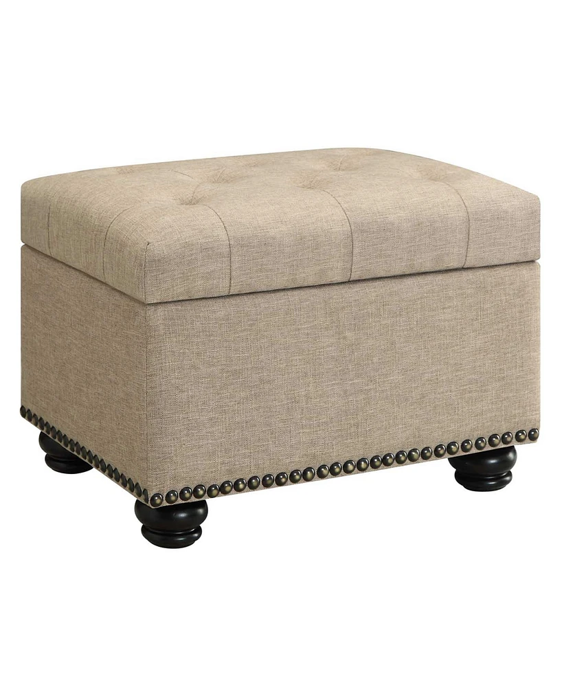 Convenience Concepts 24" Faux Linen 5th Avenue Storage Ottoman