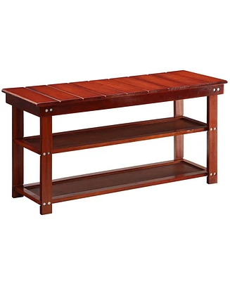 Convenience Concepts 35.5" Mdf Oxford Utility Mudroom Bench with Shelves
