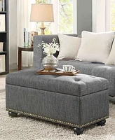 Convenience Concepts 35.5" Faux Linen 7th Avenue Storage Ottoman