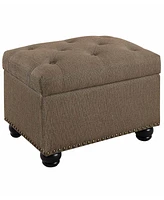 Convenience Concepts 24" Faux Linen 5th Avenue Storage Ottoman