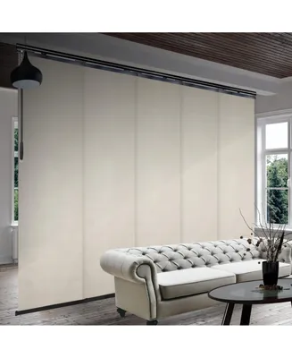 Pearl 5-Panel Single Rail Panel Track Extendable Blind 58"-110"W x 94"H, width 23.5"