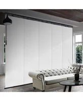 Embroidered Chiffon Blind 5-Panel Single Rail Panel Track Extendable 58"-110"W x 94"H, width 23.5"