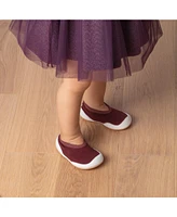 Infant Girl Breathable Washable Non-Slip Sock Shoes Flat-Plum