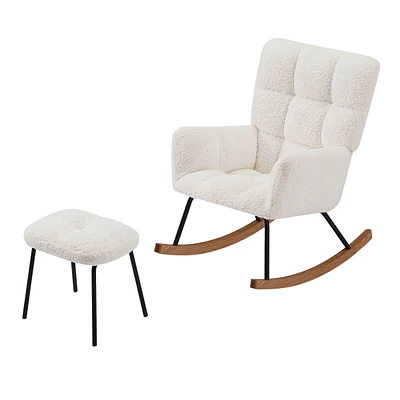Simplie Fun Modern glider chair for living room with baby-friendly design