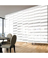 Macadamia Blind 8-Panel Double Rail Panel Track Extendable 130"-175"W x 94"H, width 23.5"