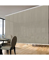 Slate Mesh Blind 8-Panel Double Rail Panel Track Extendable 130"-175"W x 94"H, width 23.5"