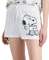 Snoopy Juniors' Snoopy-Graphic Low-Rise Shorts