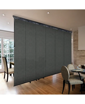 Smoke Blind 6-Panel Single Rail Panel Track Extendable 70"-130"W x 94"H, width 23.5"