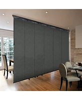 Smoke Blind 6-Panel Single Rail Panel Track Extendable 70"-130"W x 94"H, width 23.5"