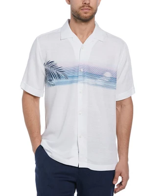 Cubavera Men's Short Sleeve Sunset Print Button-Front Camp Shirt