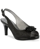 Jones New York Women's Breena Embellished Peep Toe Slingback Pumps