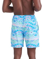 Saxx Men's Oh Buoy 2N1 Geo Gradient Printed Volley 7" Swim Shorts