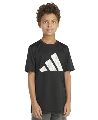 adidas Big Boys Short Sleeve Pebble Camo Logo Polyester T-Shirt