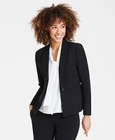 Kasper Crepe One-Button Blazer