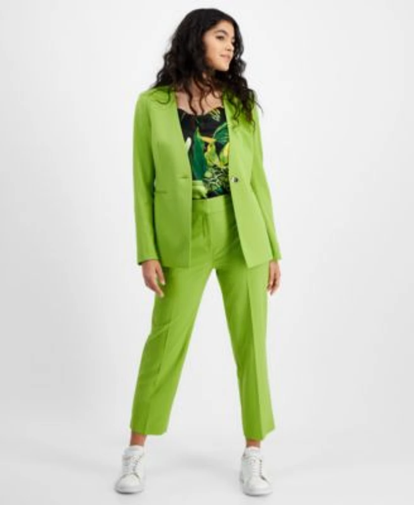 Bar Iii Womens One Button Jacket Printed Camisole Pants Created For Macys