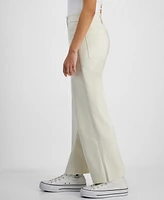 Dollhouse Juniors' High-Rise Wide-Leg Raw-Edge Jeans