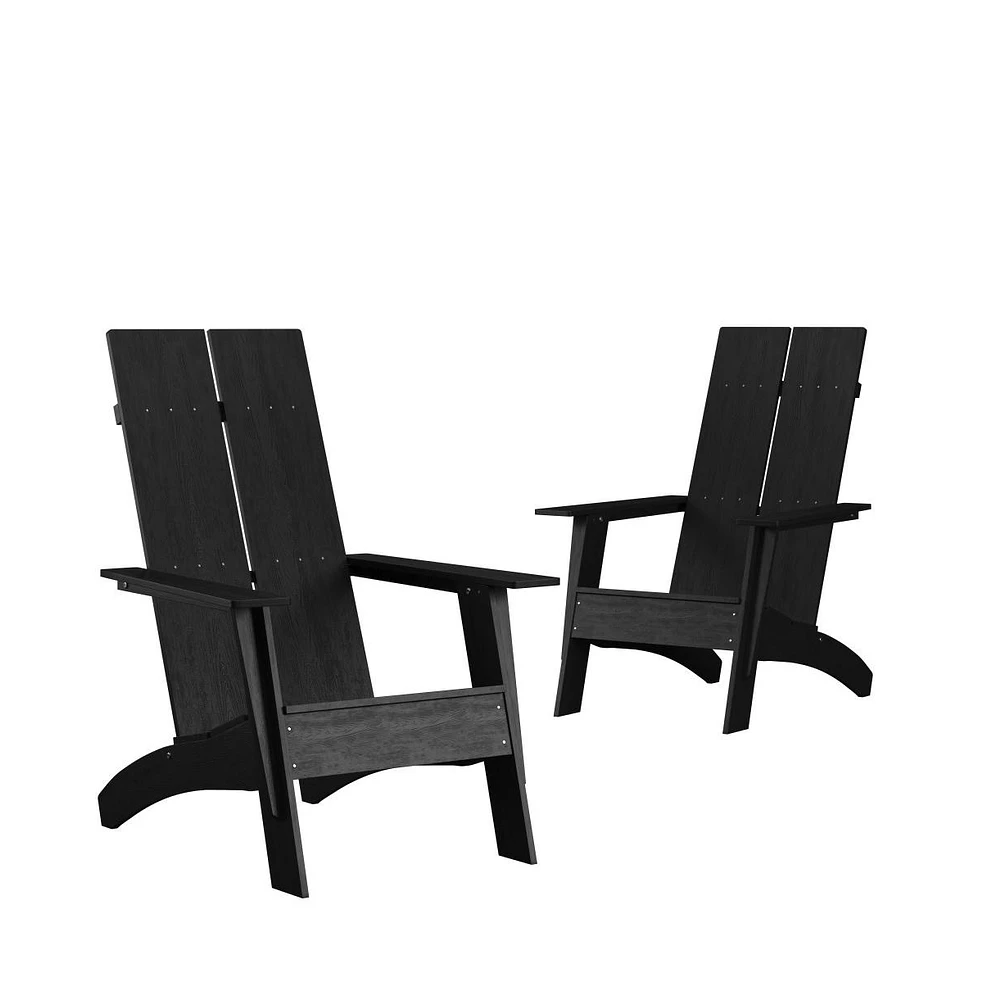 Set Of Piedmont Modern All-Weather Poly Resin Wood Adirondack Chairs