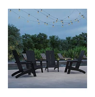Set Of 4 Piedmont Modern All-Weather Poly Resin Wood Adirondack Chairs