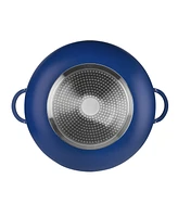 Sedona Kitchen Aluminum Qt Caldero with Silicone Rim Glass Lid and Silicone Handle Holder