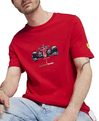 Puma Men's Scuderia Ferrari Regular-Fit Formula One Race Car Graphic T-Shirt