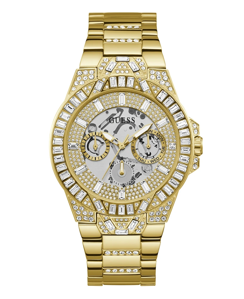 Guess Men's Analog Gold-Tone Stainless Steel Watch 44mm