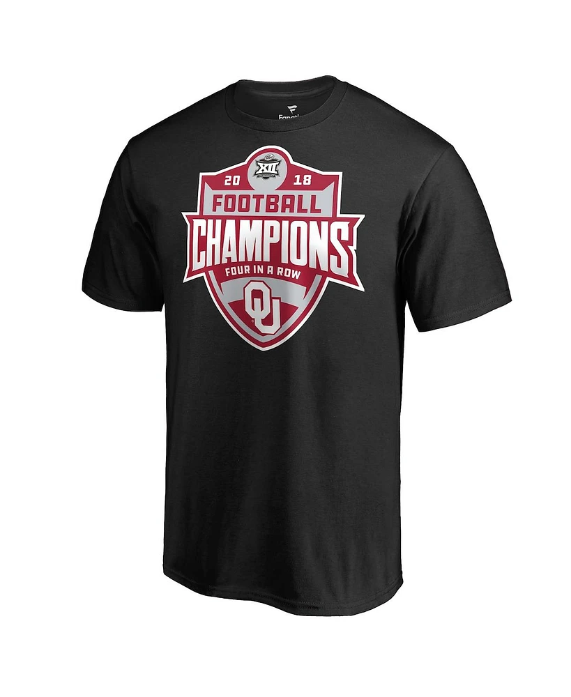 Men's Fanatics Black Oklahoma Sooners 2018 Big 12 Football Champions T-shirt