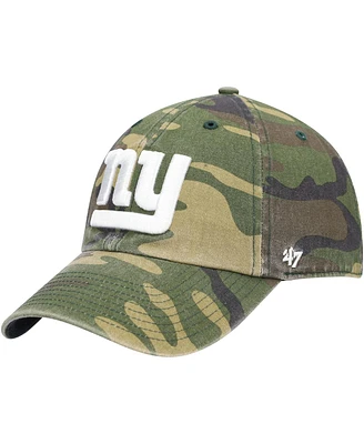 Men's '47 Brand Camo New York Giants Woodland Logo Clean Up Adjustable Hat