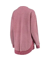 Women's Pressbox Crimson Distressed Indiana Hoosiers Ponchoville Pullover Sweatshirt