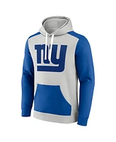 Men's Fanatics Silver, Royal New York Giants Big and Tall Team Fleece Pullover Hoodie