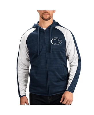 Men's G-iii Sports by Carl Banks Navy Penn State Nittany Lions Neutral Zone Raglan Full-Zip Track Jacket Hoodie
