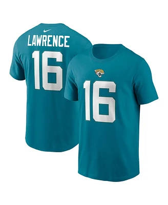 Men's Nike Trevor Lawrence Teal Jacksonville Jaguars Player Name and Number T-shirt