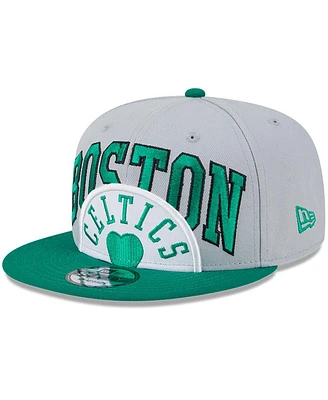 Men's New Era Gray, Kelly Green Boston Celtics Tip-Off Two-Tone 9FIFTY Snapback Hat